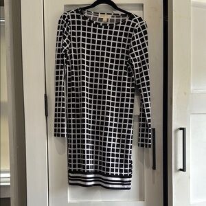 Black and White Grid Pattern Dress